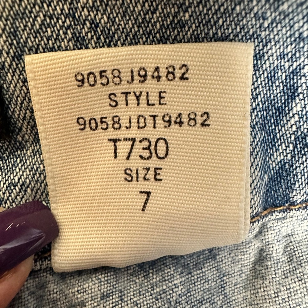 Todd‎ Oldham Jeans Flare Women Size 7 Light Wash Blue Denim Mid Rise 90s Crown - Picture 8 of 10